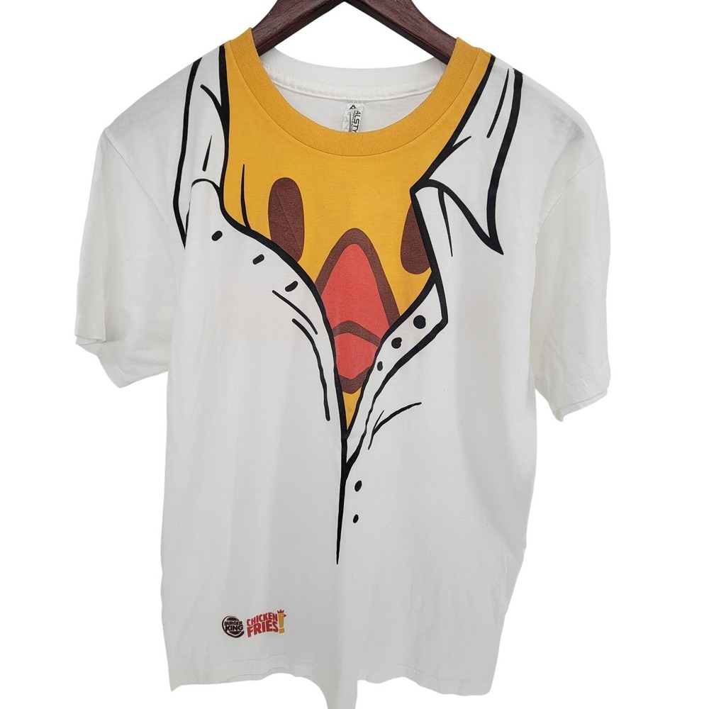 Burger King Chicken Fries Unleash the Chicken T-Shirt White Alstyle Mens Medium
